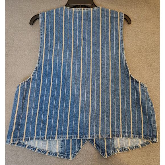 Vtg‎ Vivaldi Jeanswear Vest Womens Large Blue Denim Fall Appliqués USA Made EUC - Picture 2 of 6